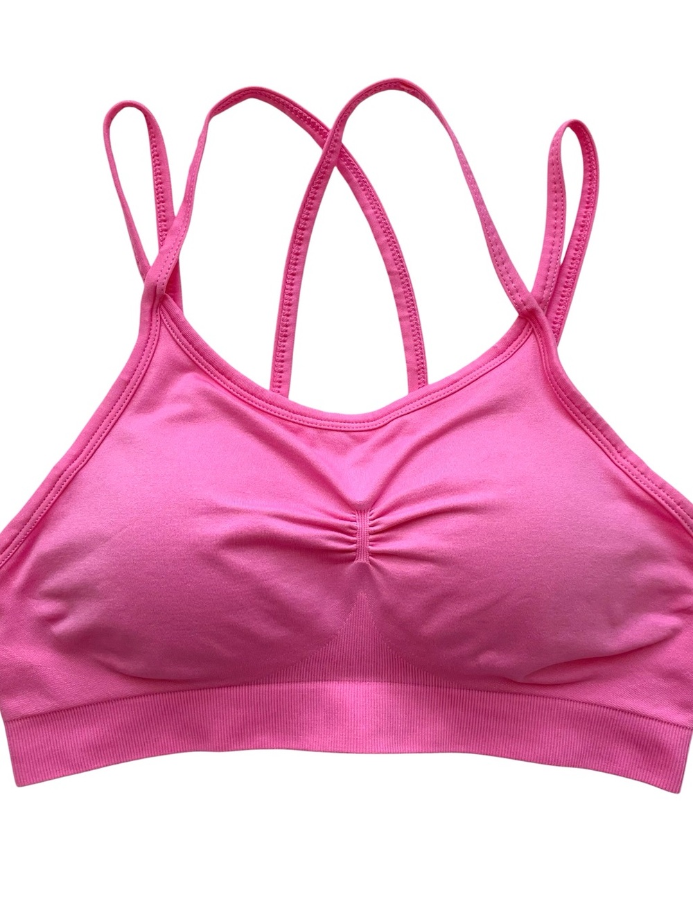 Sweaty Betty Sports Bra Pink Removable Pads Spaghetti Straps
